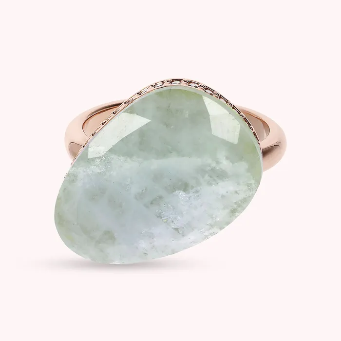 Bronzallure Rings Anello Cocktail Goccia con Pietra Naturale e Cubic Zirconia