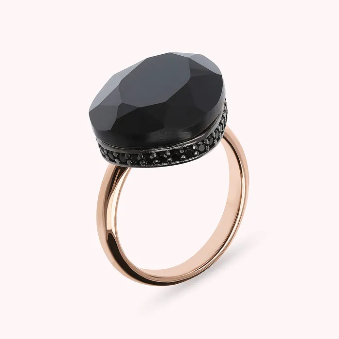 Bronzallure Rings Anello Cocktail Goccia con Pietra Naturale e Cubic Zirconia