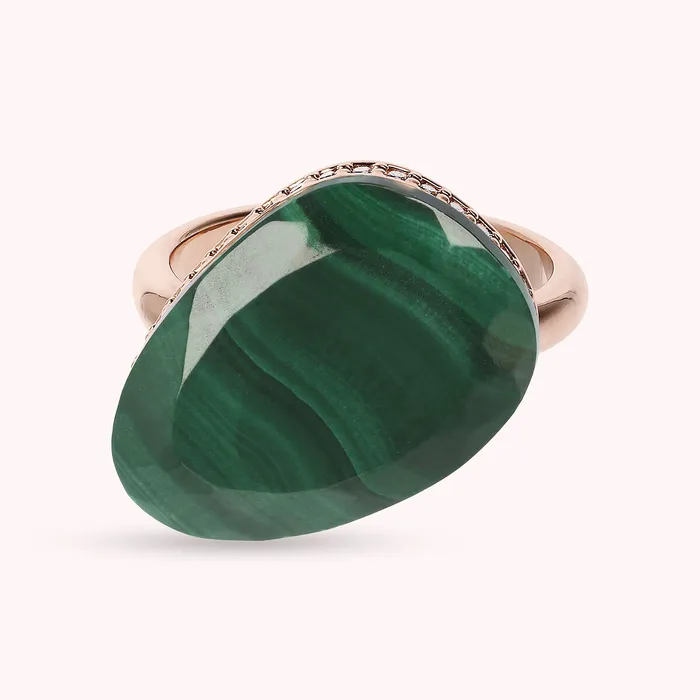 Bronzallure Rings Anello Cocktail Goccia con Pietra Naturale e Cubic Zirconia