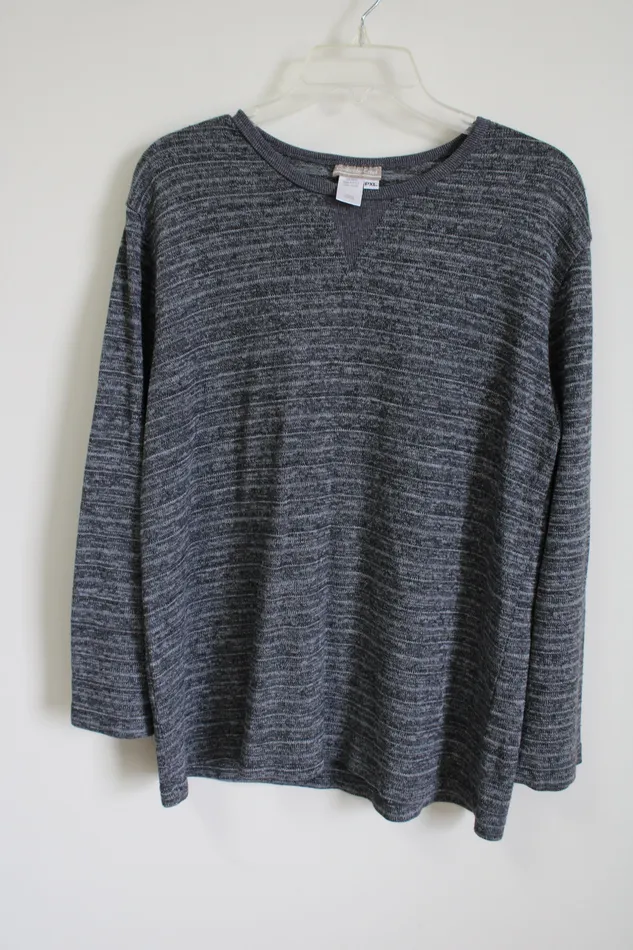 Coldwater Creek Gray Heather Knit Sweater Petite XL Coldwater Creek Earrings