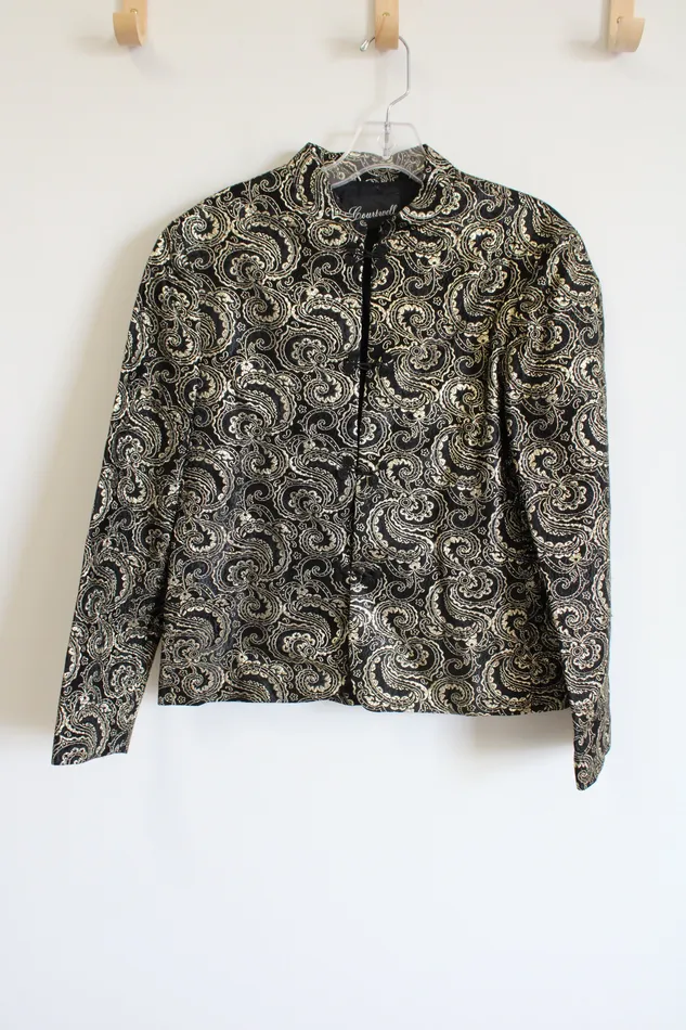 Courtwell Black Gold Paisley Jacket L Petite Courtwell Rings