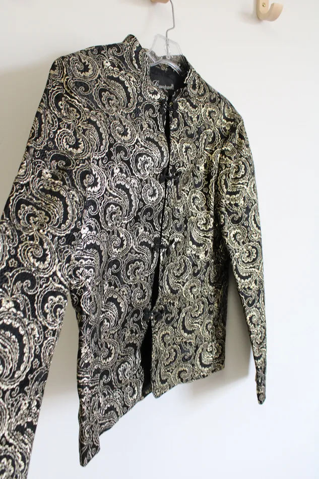 Courtwell Black Gold Paisley Jacket L Petite Courtwell Rings