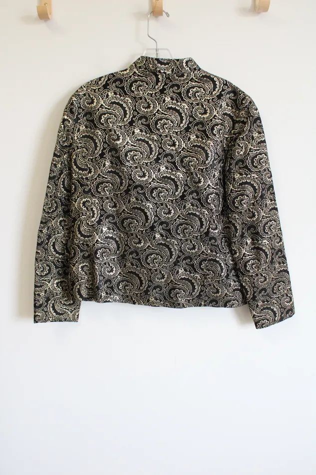 Courtwell Black Gold Paisley Jacket L Petite Courtwell Rings