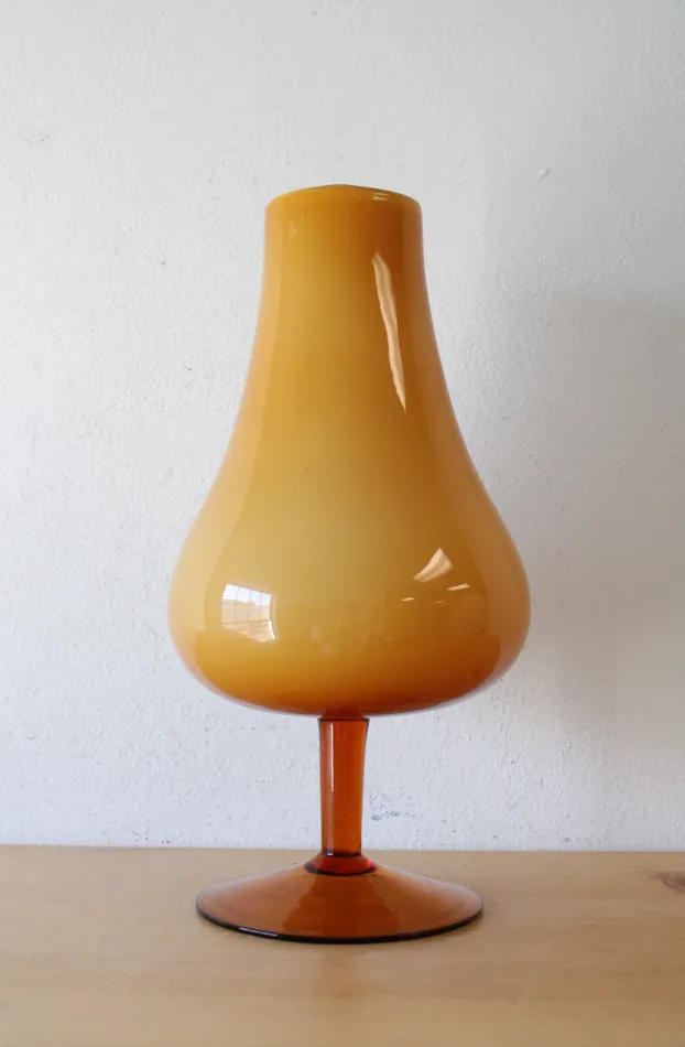Jubilee Thrift Vintage Yellow Amber Glass Goblet Vase Earrings