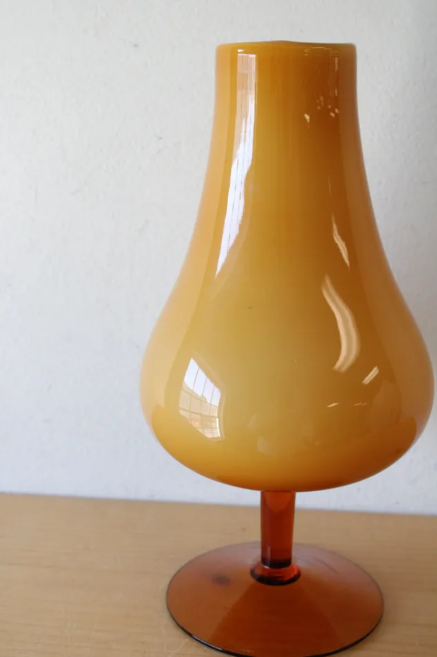 Jubilee Thrift Vintage Yellow Amber Glass Goblet Vase Earrings