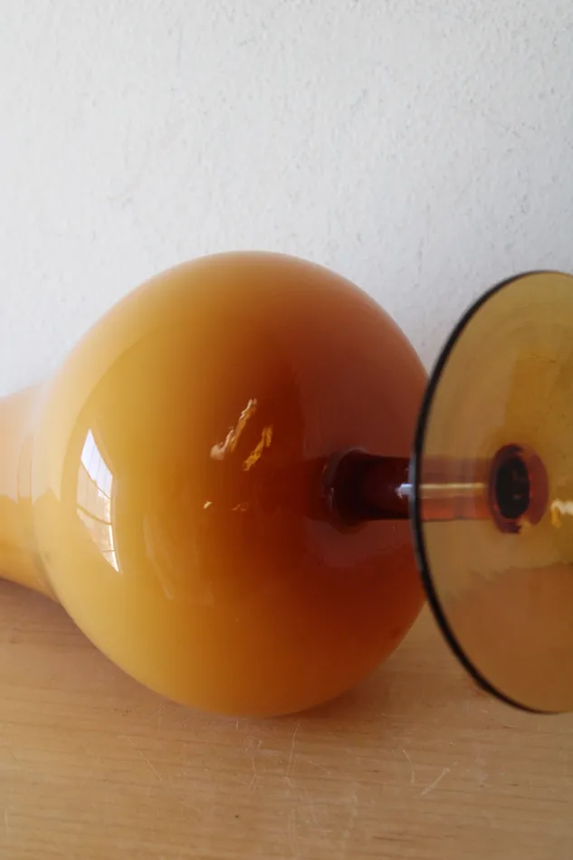 Jubilee Thrift Vintage Yellow Amber Glass Goblet Vase Earrings
