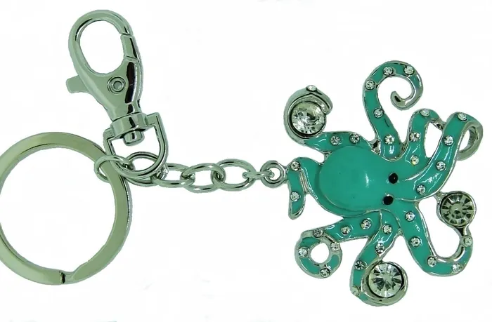 Kubla Crafts Crystal Octopus Key Chain KUBLACRAFTS Necklaces