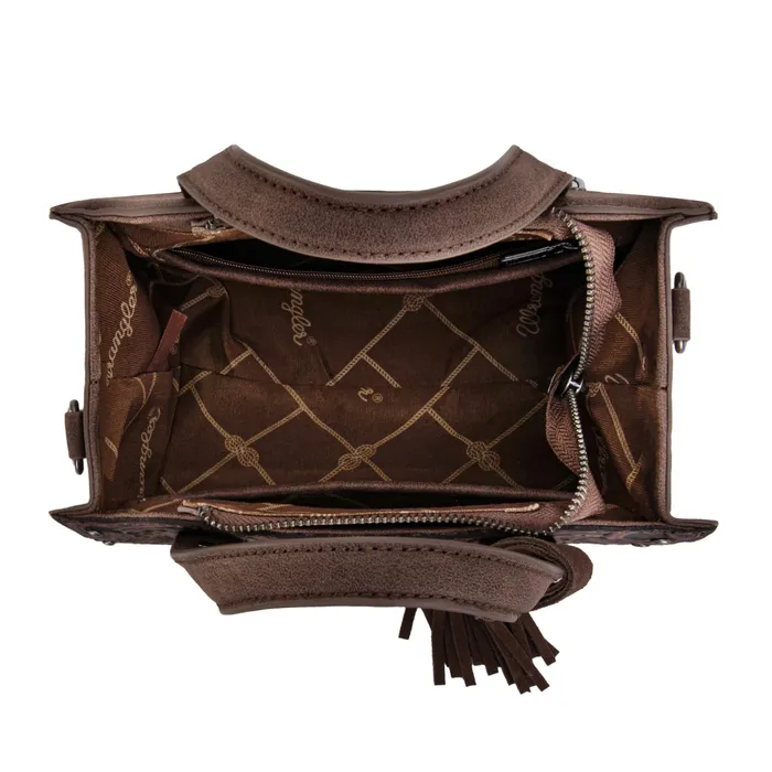 MONTANA WEST Rings Wrangler Western Tooled Tote Crossbody Black