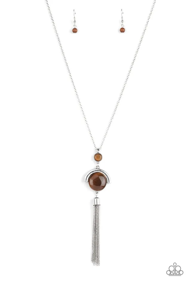 Paparazzi Accessories Earrings Lavishly Lucid Brown