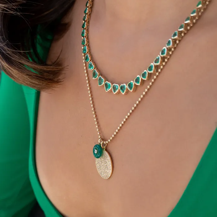 RACHEL LYNN CHICAGO Necklaces Extra Large Yellow Gold and Diamond Disk Pendant