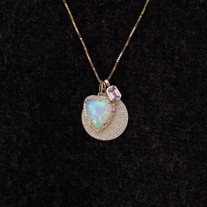 RACHEL LYNN CHICAGO Necklaces Extra Large Yellow Gold and Diamond Disk Pendant