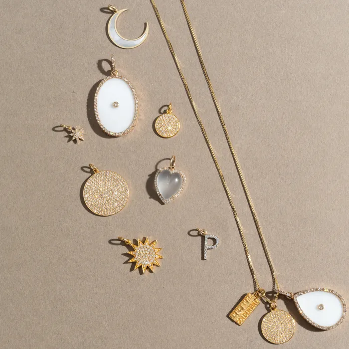 RACHEL LYNN CHICAGO Necklaces Extra Large Yellow Gold and Diamond Disk Pendant