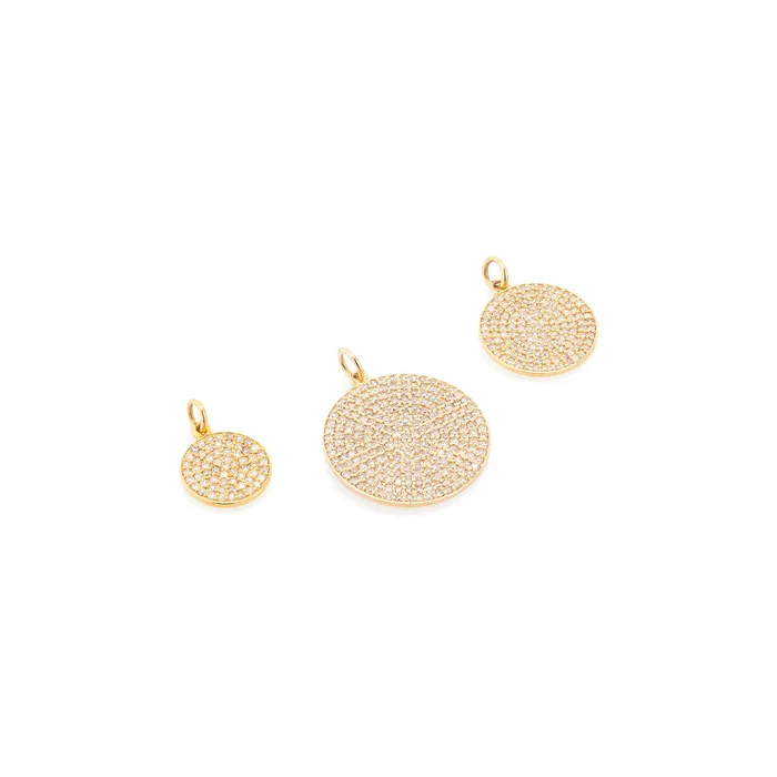 RACHEL LYNN CHICAGO Necklaces Extra Large Yellow Gold and Diamond Disk Pendant