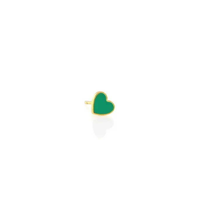 Single Petite Heart Enamel Stud Earrings Kris Nations Earrings