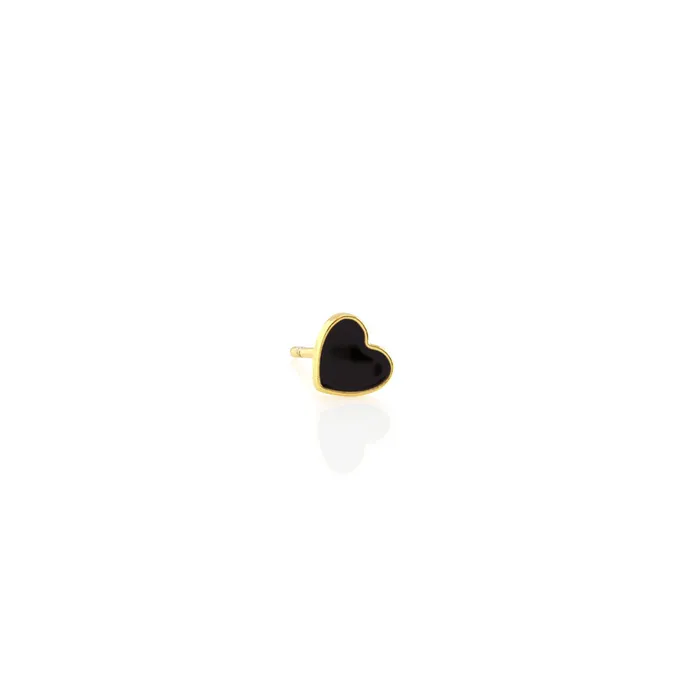 Single Petite Heart Enamel Stud Earrings Kris Nations Earrings