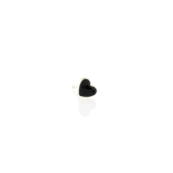 Single Petite Heart Enamel Stud Earrings Kris Nations Earrings