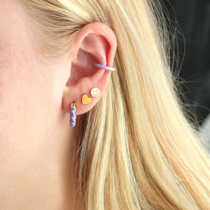 Single Petite Heart Enamel Stud Earrings Kris Nations Earrings