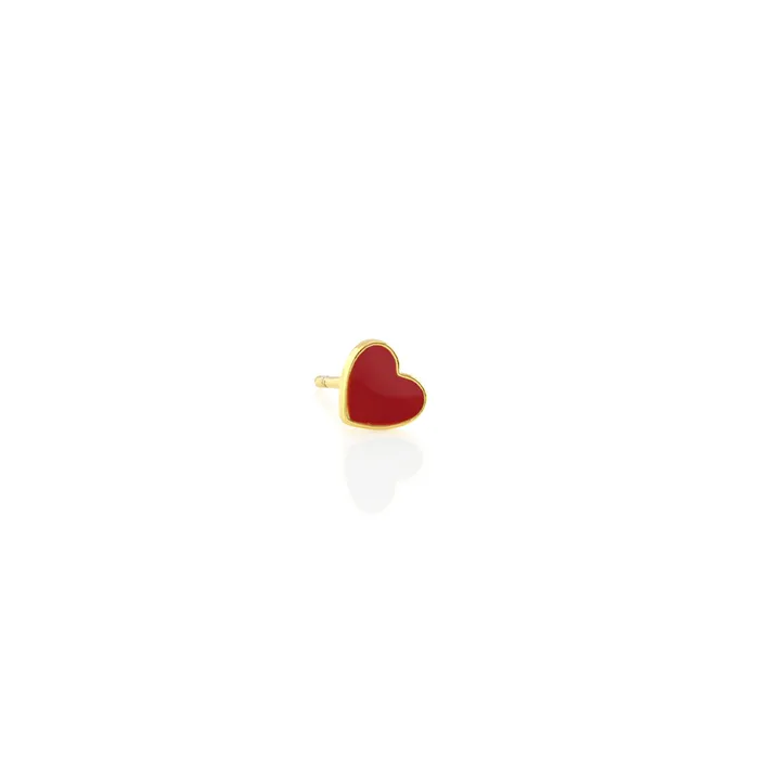 Single Petite Heart Enamel Stud Earrings Kris Nations Earrings