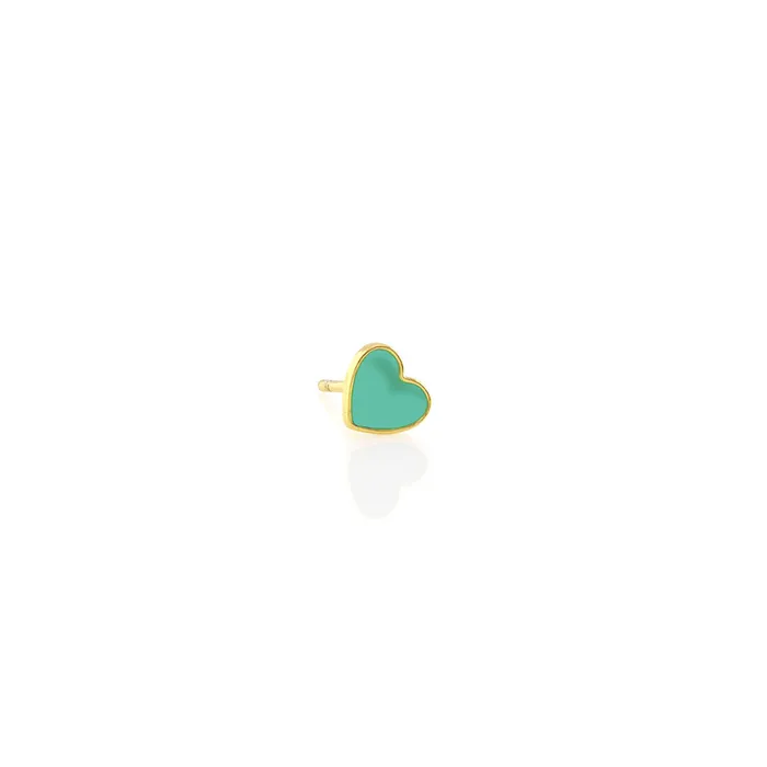 Single Petite Heart Enamel Stud Earrings Kris Nations Earrings