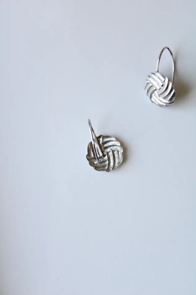 Volleyball Silver Cylinder Earrings Jubilee Thrift Earrings