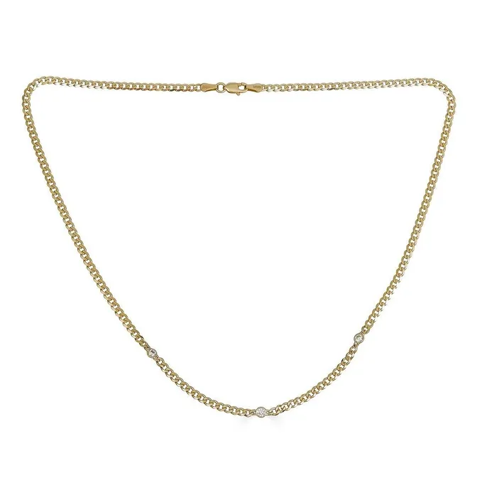 Alexis Jae Necklaces Curb Link Necklace with Diamonds