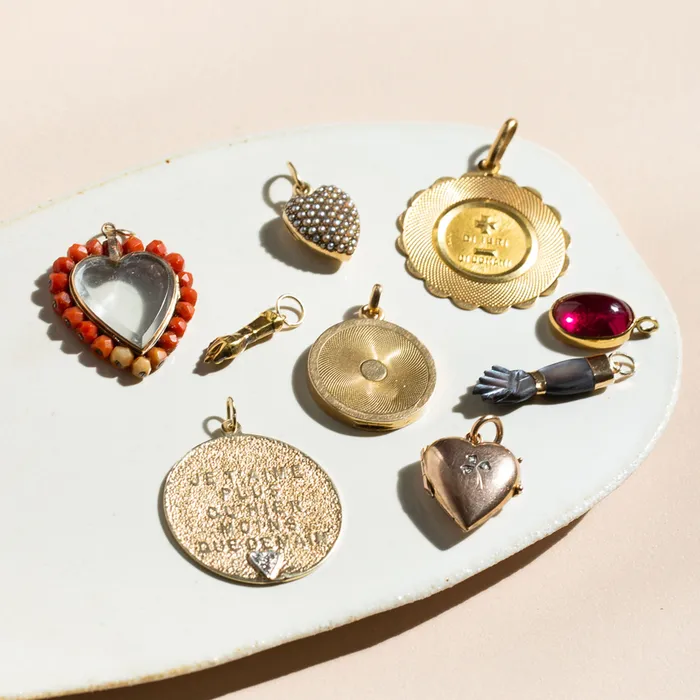 Antique Necklaces Victorian Pave Pearl Heart Locket And 14k Gold Necklace