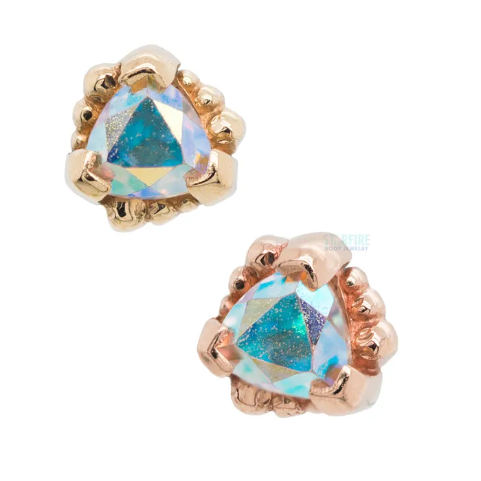 Body Vision BVLA Earrings Beaded Trillion Threaded End in Gold with Mercury Mist Topaz Body Vision BVLA Earrings Beaded Trillion Threaded End in Gold with Mercury Mist Topaz