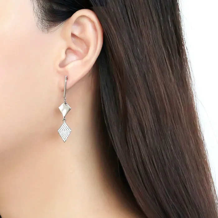 CJ194 Wholesale Womens Stainless Steel AAA Grade CZ Clear Double Diamonds Earrings Green Earrings CJ194 Wholesale Womens Stainless Steel AAA Grade CZ Clear Double Diamonds Earrings Green Earrings