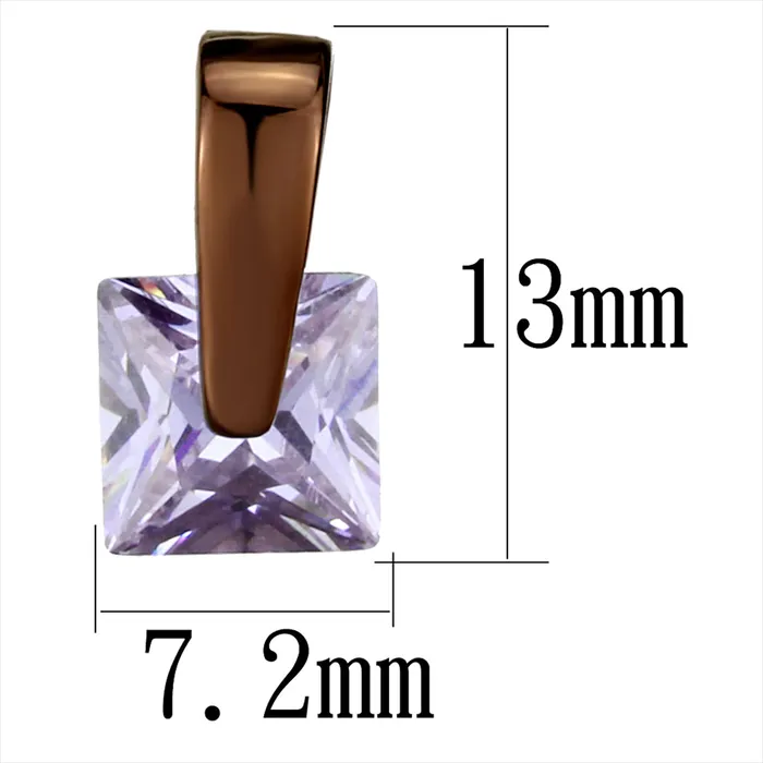 CJE2541 Womens Wholesale CZ Purple and Chocolate Plated Earring Green Earrings CJE2541 Womens Wholesale CZ Purple and Chocolate Plated Earring Green Earrings