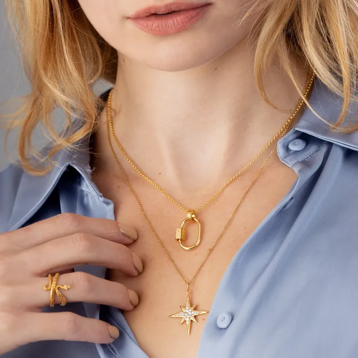 Lily Charmed Necklaces Oval Carabiner Charm Collector Necklace