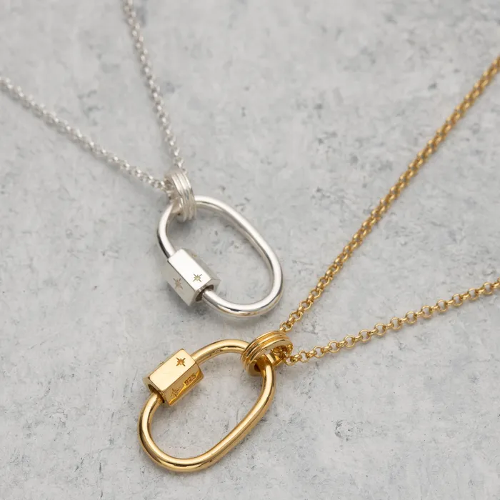 Lily Charmed Necklaces Oval Carabiner Charm Collector Necklace