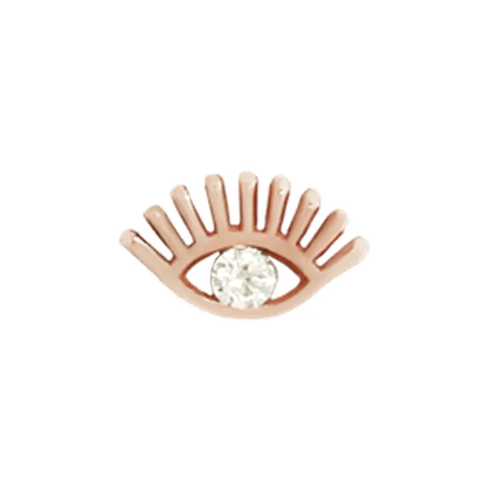 Maya Jewelry threadless Protector End in Gold with Diamond Earrings