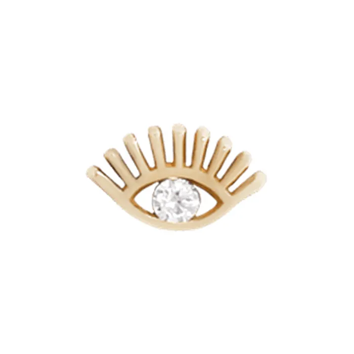 Maya Jewelry threadless Protector End in Gold with Diamond Earrings
