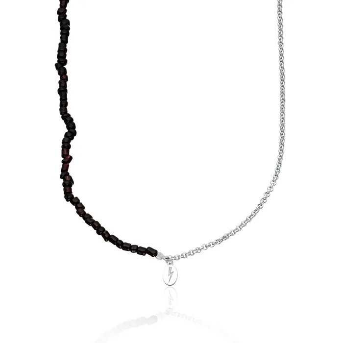 Scream Pretty Necklaces Silver Black Bead and Chain TBar Necklace