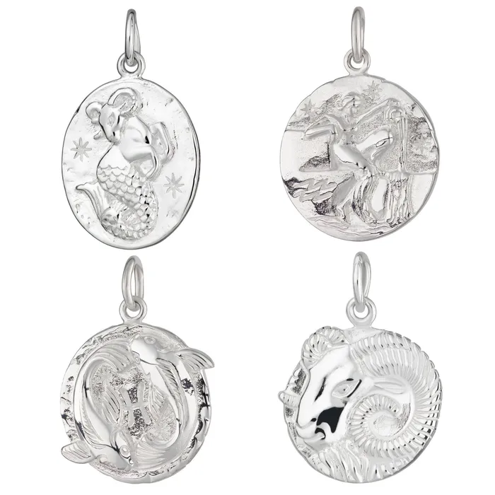 Silver Zodiac Charm Lily Charmed Charm Necklaces