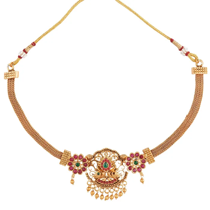 Teejh Necklaces Teejh Arundhati Gold Red And Green Necklace Set