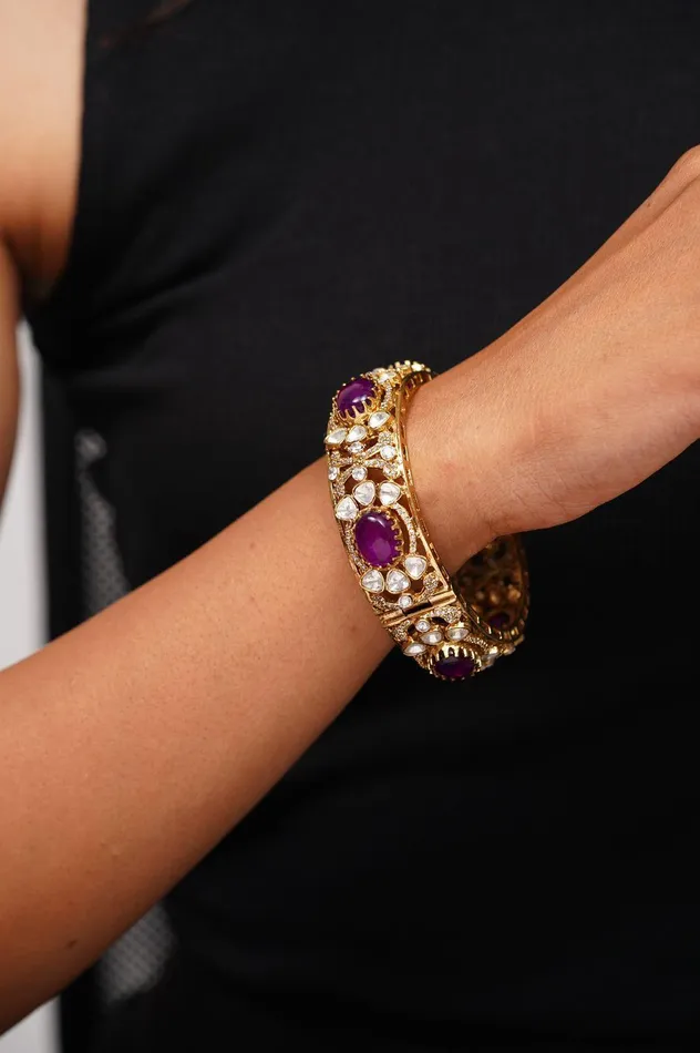 Traditional Matte Gold Kadas Indian Openable Bangle Attrangi Bracelets