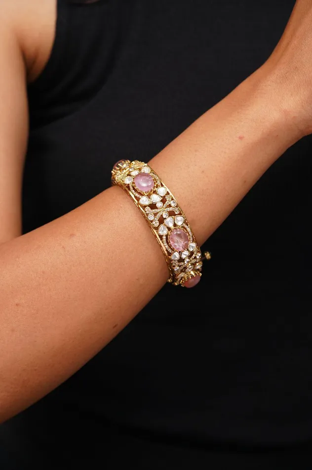 Traditional Matte Gold Kadas Indian Openable Bangle Attrangi Bracelets
