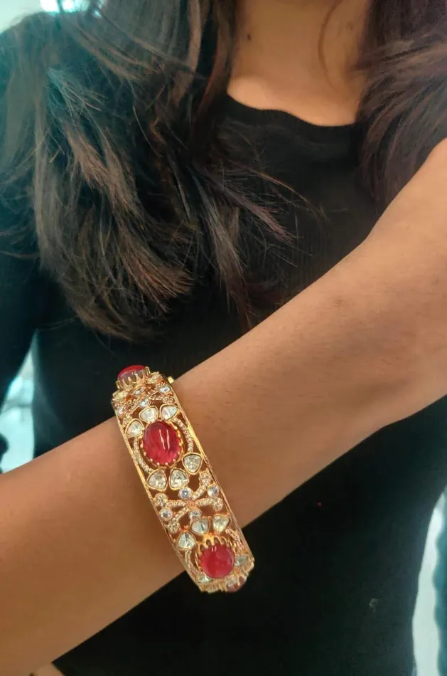 Traditional Matte Gold Kadas Indian Openable Bangle Attrangi Bracelets
