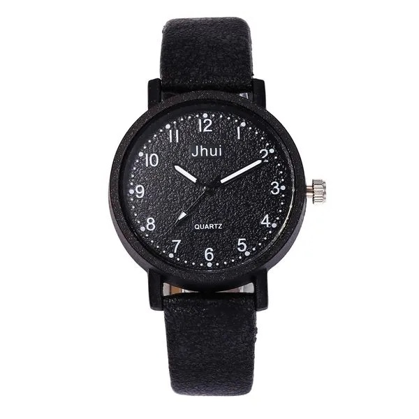 01 Watches W281 Black Suede Look Collection Quartz Watch