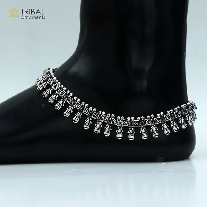 11 925 sterling silver handmade anklets foot bracelet ankle bracelet belly dance jewelry from India ank665 TRIBAL ORNAMENTS Bracelets 11 925 sterling silver handmade anklets foot bracelet ankle bracelet belly dance jewelry from India ank665 TRIBAL ORNAMENTS Bracelets