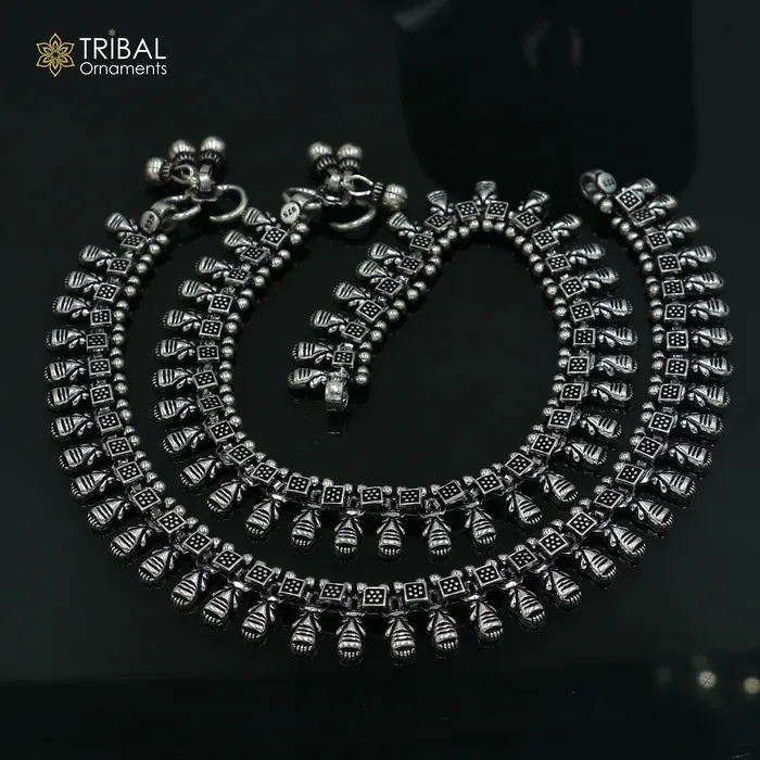 11 925 sterling silver handmade anklets foot bracelet ankle bracelet belly dance jewelry from India ank665 TRIBAL ORNAMENTS Bracelets 11 925 sterling silver handmade anklets foot bracelet ankle bracelet belly dance jewelry from India ank665 TRIBAL ORNAMENTS Bracelets