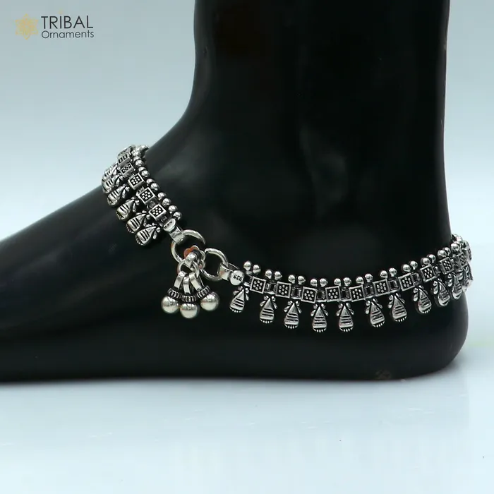 11 925 sterling silver handmade anklets foot bracelet ankle bracelet belly dance jewelry from India ank665 TRIBAL ORNAMENTS Bracelets 11 925 sterling silver handmade anklets foot bracelet ankle bracelet belly dance jewelry from India ank665 TRIBAL ORNAMENTS Bracelets