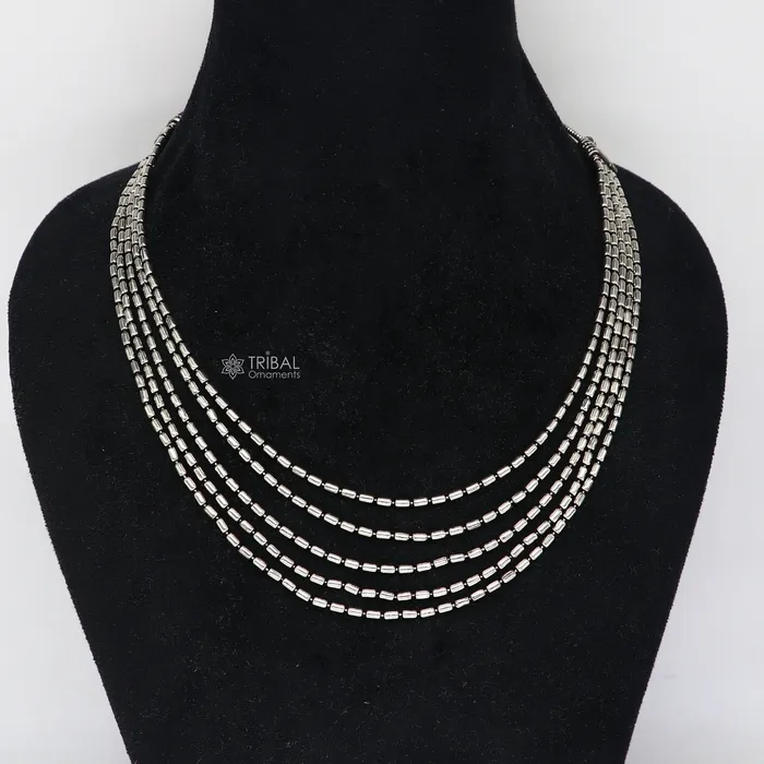 925 sterling silver fabulous 2mm 4 line strands unique stylish necklace jewelry vintage style wedding charm layered necklace set642 TRIBAL ORNAMENTS Necklaces 925 sterling silver fabulous 2mm 4 line strands unique stylish necklace jewelry vintage style wedding charm layered necklace set642 TRIBAL ORNAMENTS Necklaces