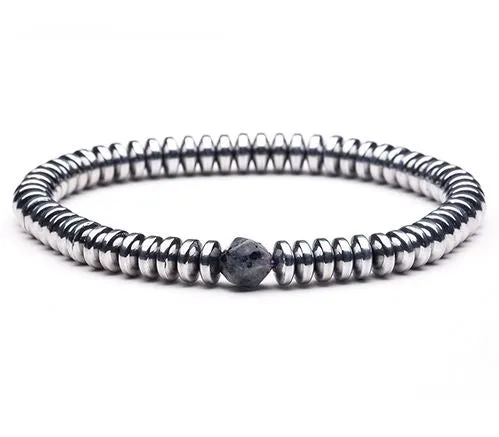 B03 Silver Irregular Shape Bead Bracelet 02 Bracelets