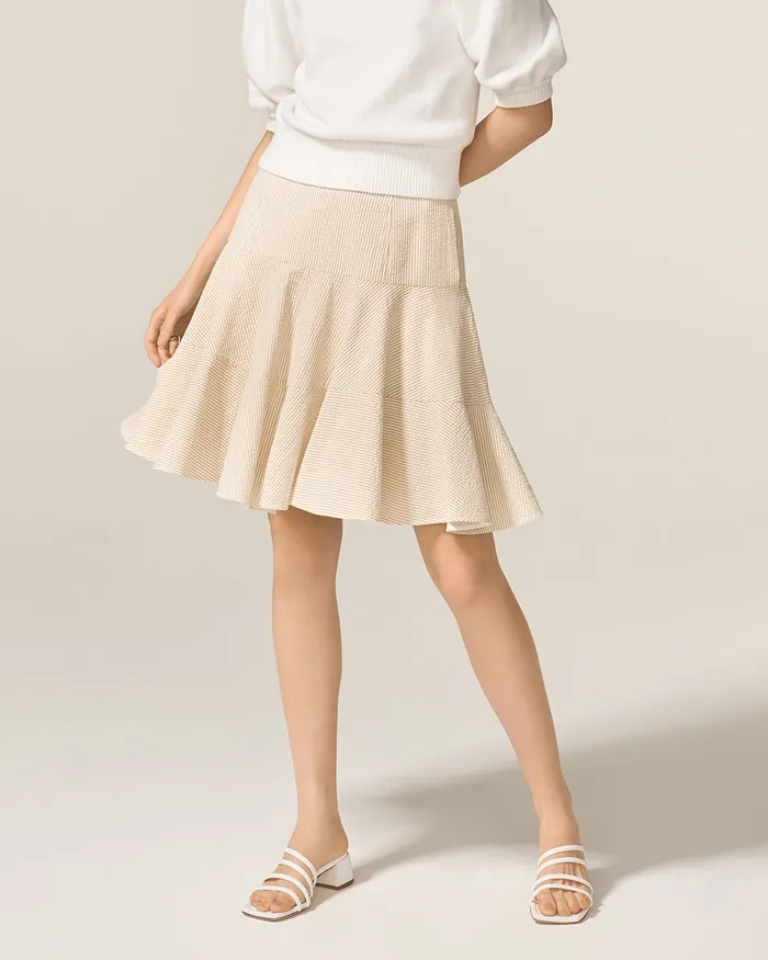 Beige Nantucket Skirt ADEAM Earrings
