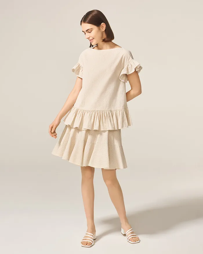 Beige Nantucket Skirt ADEAM Earrings Beige Nantucket Skirt ADEAM Earrings