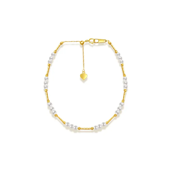 Bracelets Pearly Lustre 18K Solid Gold Freshwater Pearl Bracelet KB00023
