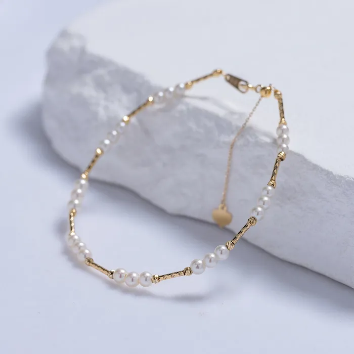 Bracelets Pearly Lustre 18K Solid Gold Freshwater Pearl Bracelet KB00023
