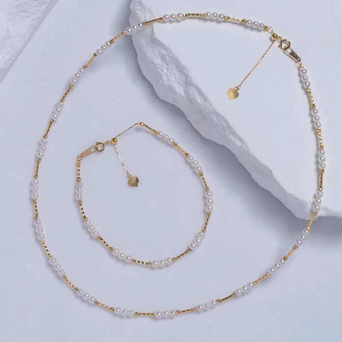 Bracelets Pearly Lustre 18K Solid Gold Freshwater Pearl Bracelet KB00023